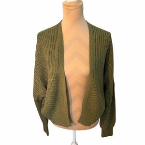 Indigo Thread Co Olive Green Open Front Cardigan Sweater Women’s XL